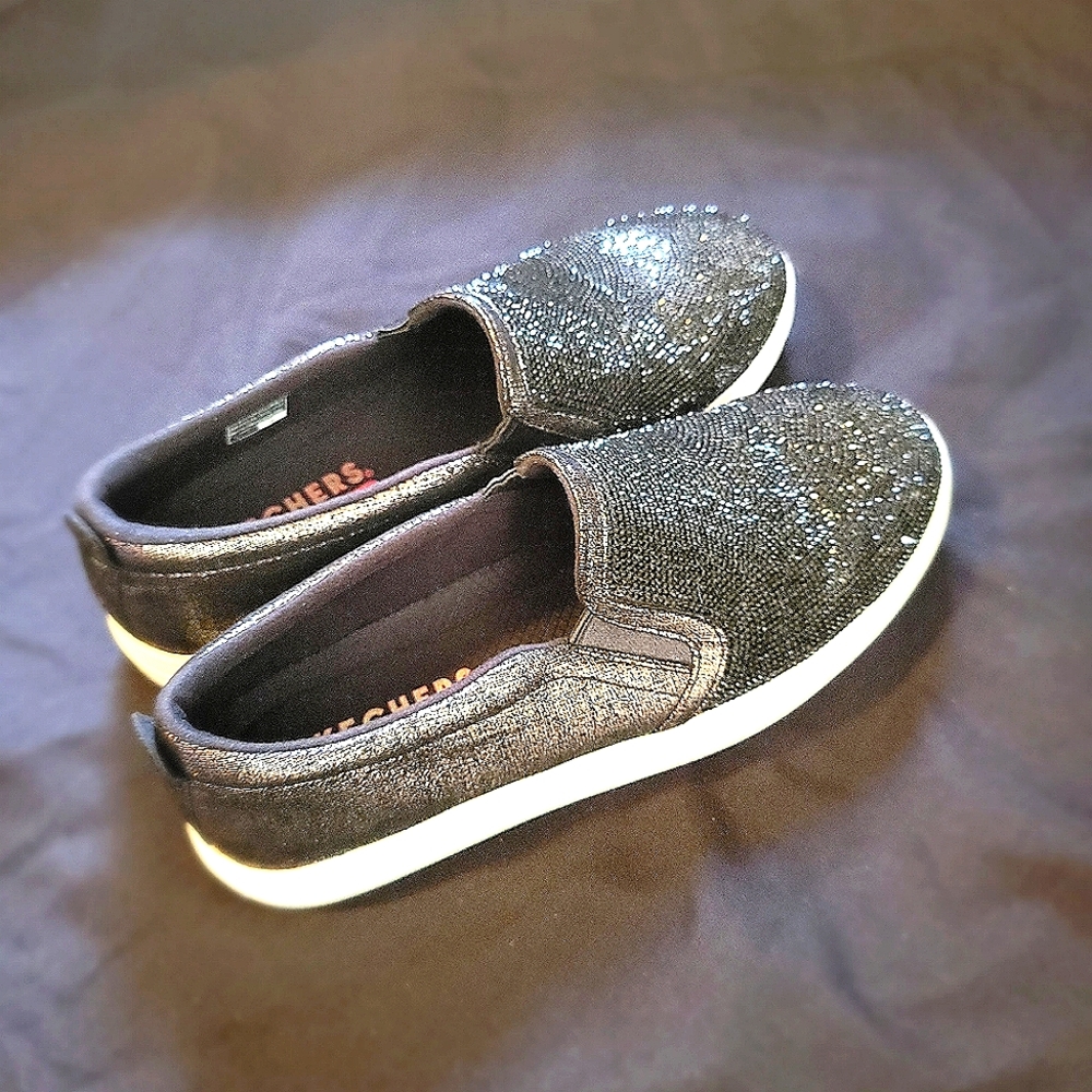 Skechers Sz 9 Double Up Shine Bright Sneakers